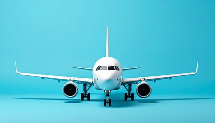 Front view airplane symmetry, minimal background, aviation engineering focus