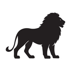 Lion Silhouette Standing Icon © Biddut
