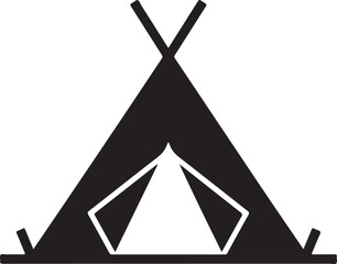 Camping tent at outdoor camp or tipi, teepee flat icon for apps and websites © MstHazara