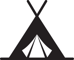 Camping tent at outdoor camp or tipi, teepee flat icon for apps and websites © MstHazara
