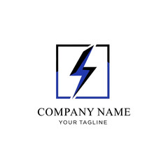 Lightning Bolt Logo Design Template.