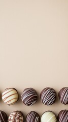 Fototapeta premium Gourmet Chocolate Bonbons in a Decadent Row