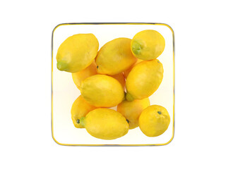 Glass bowl with lemons