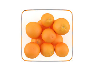 Glass bowl with oranges