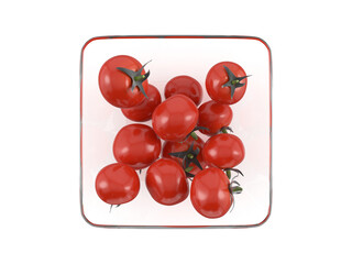 Glass bowl with tomatoes
