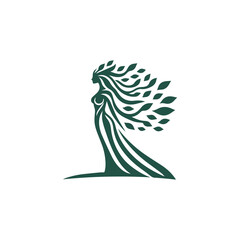 Fototapeta premium Forest Druid Goddess Logo