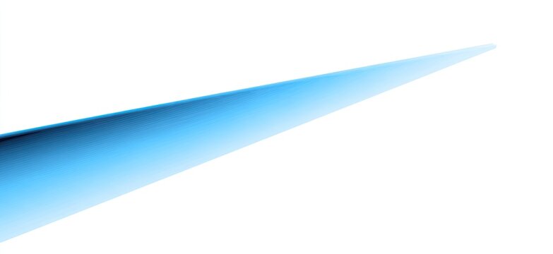 Sharp blue gradient swoosh on a white background, pointing upwards