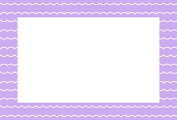 Pastel purple rectangle frame with curve lines for card print, polaroid photo, template, poster, book cover, notepad, sticky note, memo, banner, border, postcard, paper design, decoration, border