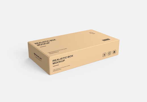 Realistic Packaging Box Mockup Template