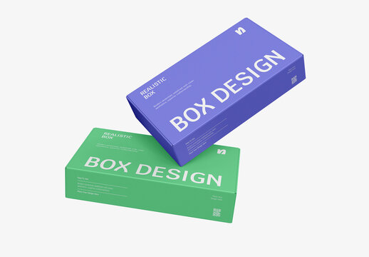 Realistic Packaging Box Mockup Set