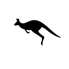 Fototapeta premium kangaroo silhouette. Cute australia animal vector illustration