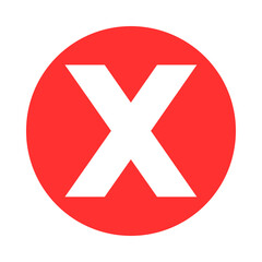 Obraz premium A large black x on a red circle isolated on transparent background