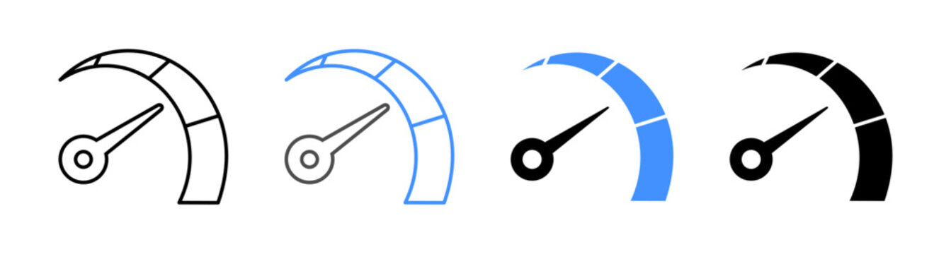 Performance and Speedometer Icon Vector Illustration Editable