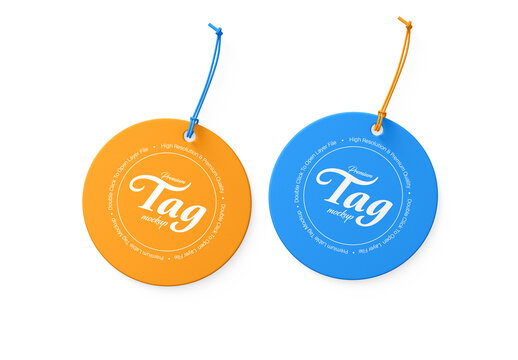 Luxury Rounded Clothing Label Tag Mockup