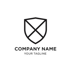 Fototapeta premium Simple Shield Logo Design Template Black.