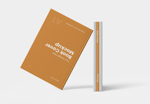 Realistic Hardcover Library Book Mockup