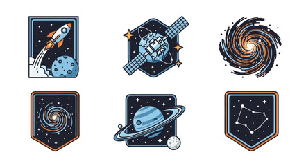 Collection of Space Themed Icons and Illustrations. © Crypto Mining