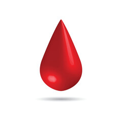 Obraz premium Realistic drops of red blood. Blood donation, platelets, stem cells..