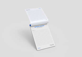 Realistic Open Spiral Notepad Mockup