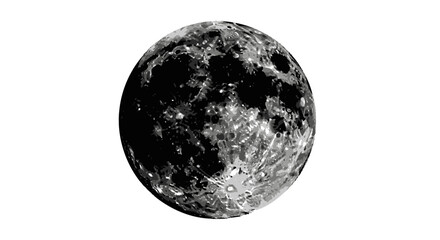 Naklejka premium Detailed Close-up of the Moon's Surface with Craters and Lighted Areas