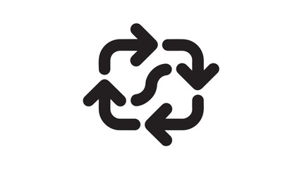 Fototapeta premium Recycle Symbol in Simple Design with Black Color on White Background for Environmental Awareness