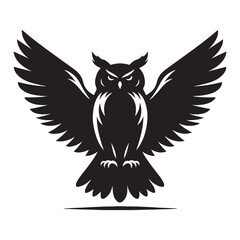Fototapeta premium Majestic Owl Silhouette Powerful Nocturnal Bird Illustration Design Concept Idea Illustration