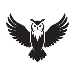 Obraz premium Majestic Owl Silhouette Powerful Nocturnal Bird Illustration Design Concept Idea Illustration