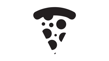 Pizza Slice Silhouette Minimalist Black Simple Illustration for Food Logo