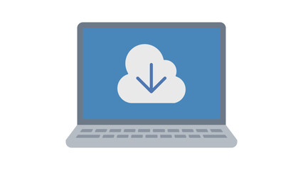 Laptop downloading from the cloud