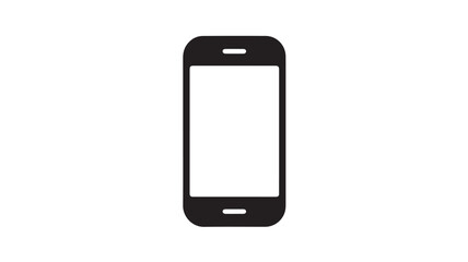 Smartphone with blank screen in modern minimalist design with dark monochrome color on isolated white background for mobile app mockup