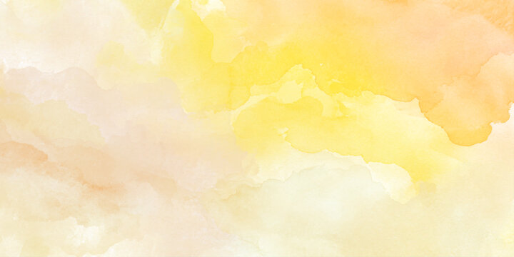 Soft ethereal pale yellow watercolor background with cream clouds creates a serene and sophisticated aesthetic, perfect for wedding stationery.