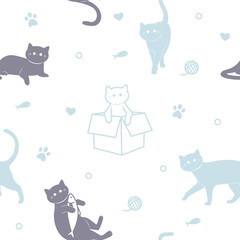 Fototapeta premium Vector Seamless Cat Pattern
