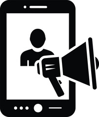 Megaphone announcing to a person on a mobile phone screen © Jannatul Ferdaus