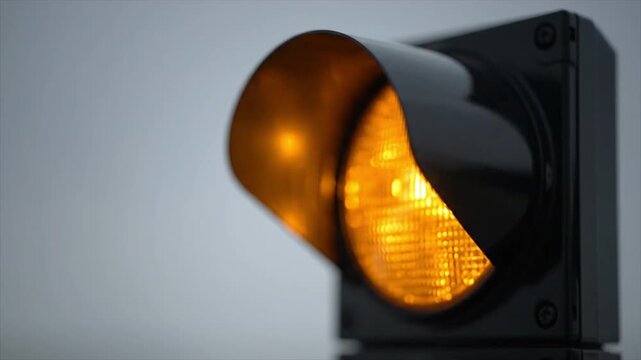 Traffic Light Changing Red Yellow Green Road Signal Close Up