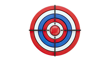 3D Rendered Target with Red, White, and Blue Rings