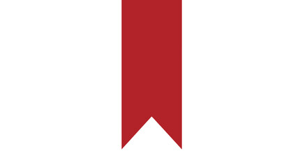 Red bookmark ribbon icon on white background