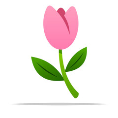 Naklejka premium Single pink tulip flower vector isolated illustration