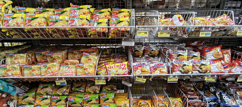 Instant Noodles on Supermarket Shelves