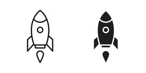 Rocket launch icon - editable stroke vector illustration eps10. © Franklin