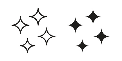 Sparkles icon - editable stroke vector illustration eps10.