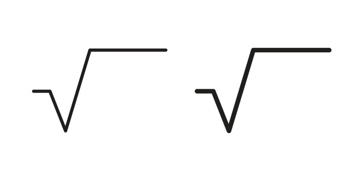 Square root icon - editable stroke vector illustration eps10.