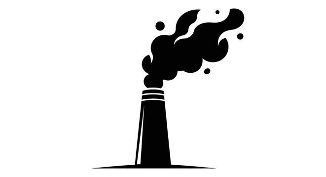 Industrial chimney with smoke.