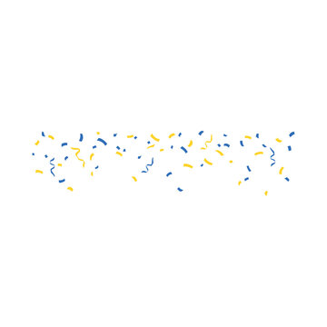 World Down Syndrome Day. Blue and Yellow Confetti Decoration. Vector Illustration 