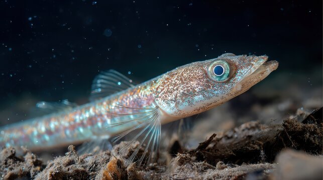 Underwater close-up of small lizardfish