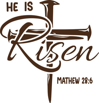 He is Risen svg, Easter bible verse svg, Matthew 28:6, Risen svg, Easter Christian svg, Jesus svg