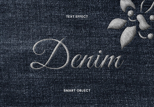 Embossed Denim Script Effect