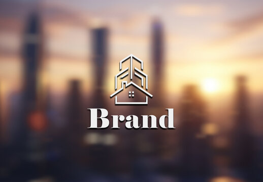 3D Real Estate Logo Mockup