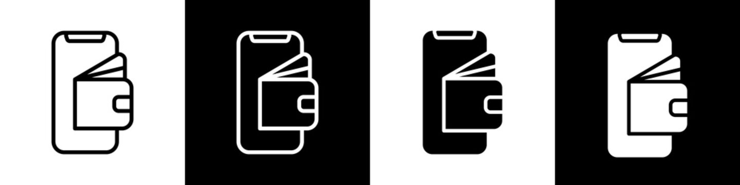 Wallet black and white icon design concept