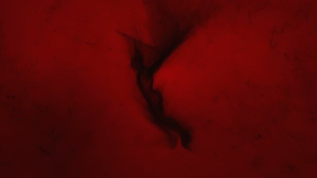 3d animation of an evil flying creature, built from particles