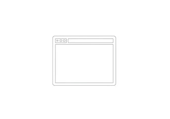 Web browser window outline with navigation buttons and search bar